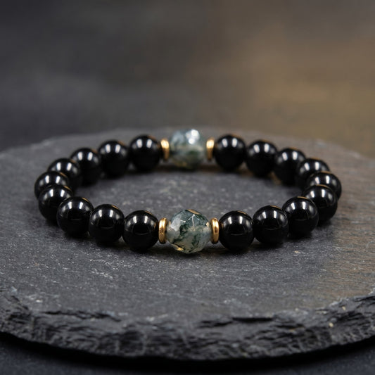 Guard Bracelet – Black Onyx & Black Tourmaline