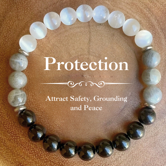 Protection Bracelet – Black Onyx & White Howlite