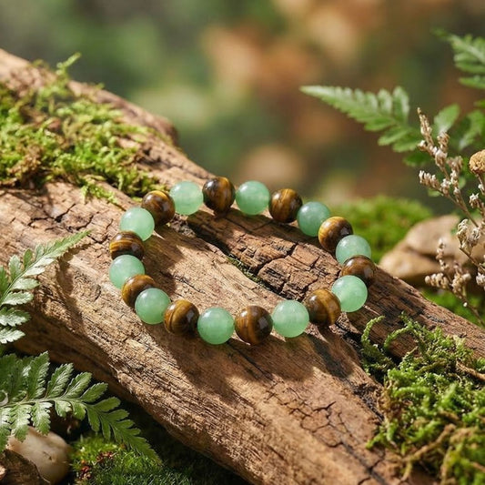 Money Bracelet – Green Aventurine & Tiger Eye