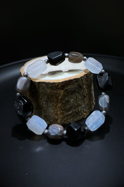 Balance Bracelet – Agate Geode & Moonstone