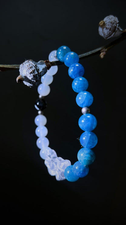 Tranquility Bracelet – Blue Apatite, Agate & 925 Silver