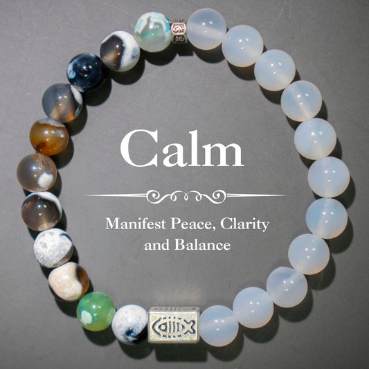 Calm Bracelet – Tiger Eye Agate, White Agate & Sterling Silver