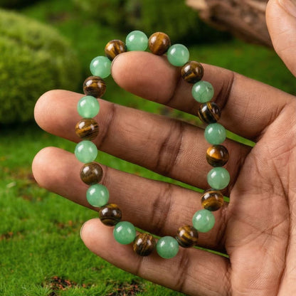 Money Bracelet – Green Aventurine & Tiger Eye