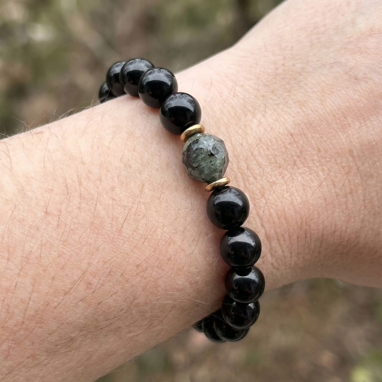 Guard Bracelet – Black Onyx & Black Tourmaline