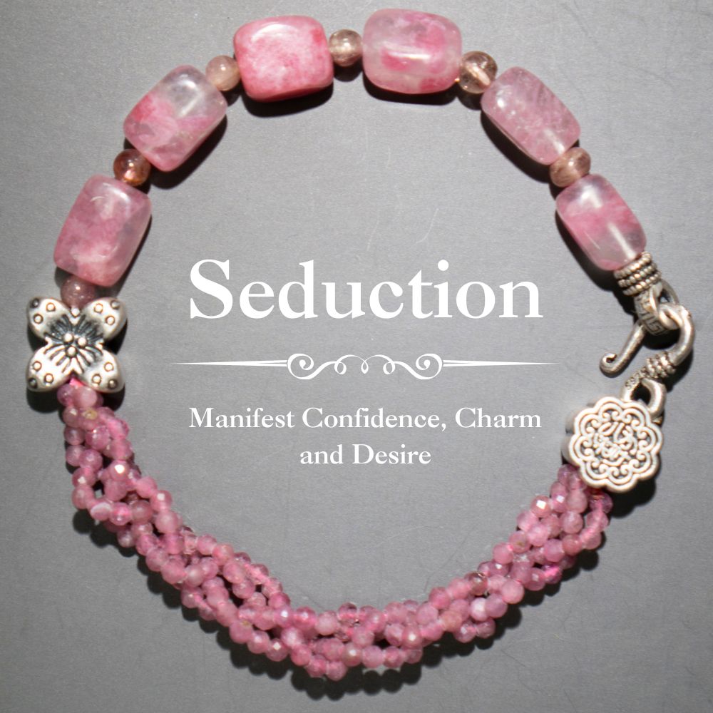 Seduction Bracelet – Cherry Blossom Stone, Tourmaline & 925 Silver