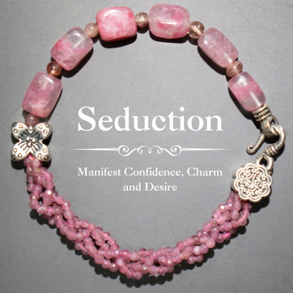 Seduction Bracelet – Cherry Blossom Stone, Tourmaline & 925 Silver