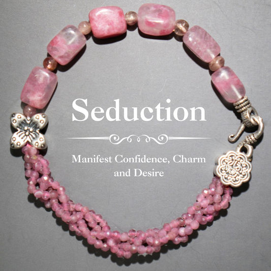 Seduction Bracelet – Cherry Blossom Stone, Tourmaline & 925 Silver