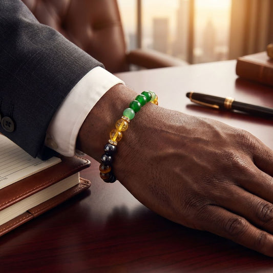 Wealth Bracelet – Tiger Eye, Green Aventurine & Black Onyx