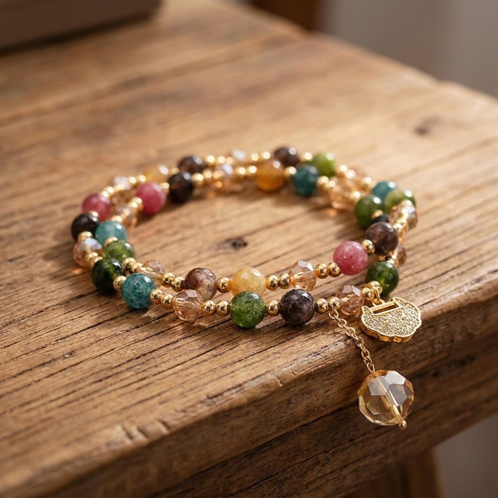 Double-Strand Money Bracelet – Rainbow Quartz