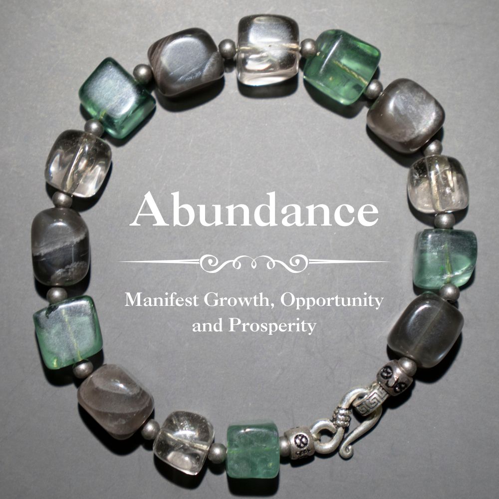 Abundance Bracelet – Fluorite, Citrine & 925 Silver