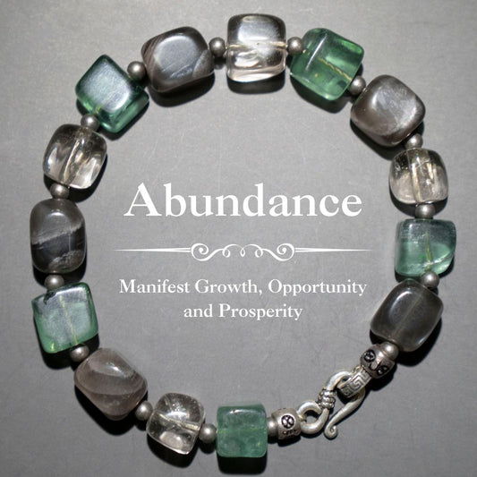 Abundance Bracelet – Fluorite, Citrine & 925 Silver