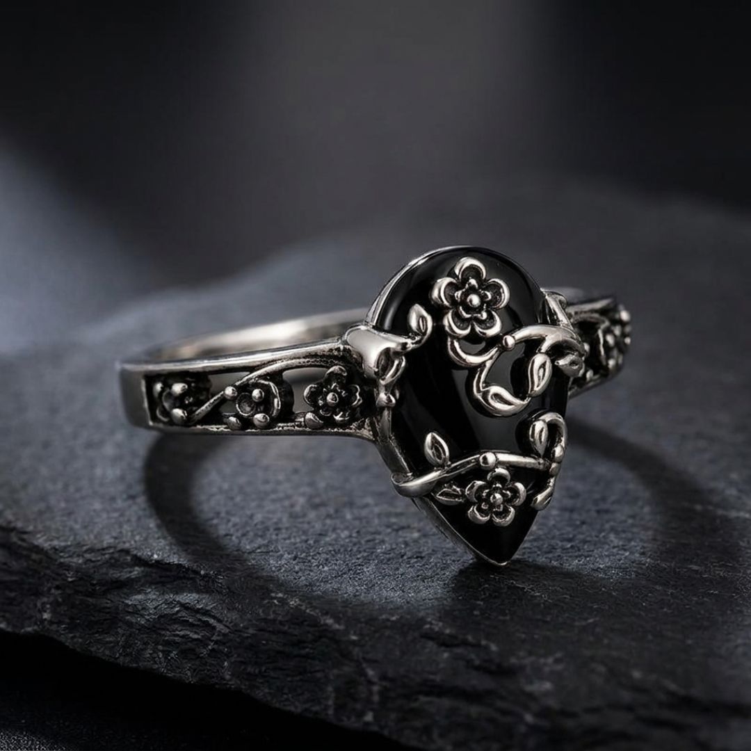 Aura Ring – Black Obsidian