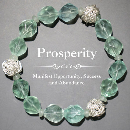 Prosperity Bracelet – Feather Fluorite & 925 Silver