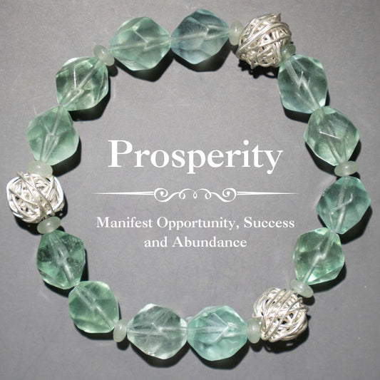 Prosperity Bracelet – Feather Fluorite & 925 Silver