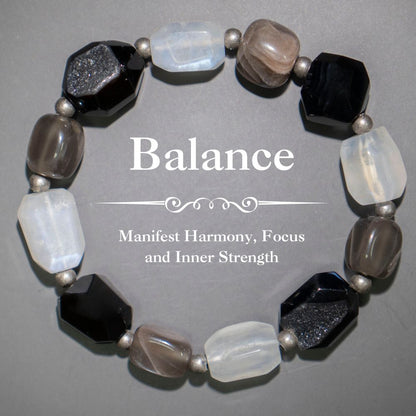 Balance Bracelet – Agate Geode & Moonstone