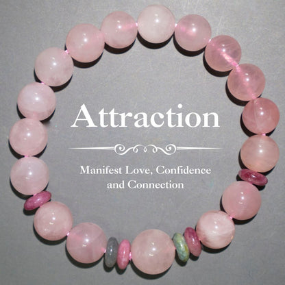 Attraction Bracelet – Rose Quartz & Tourmaline