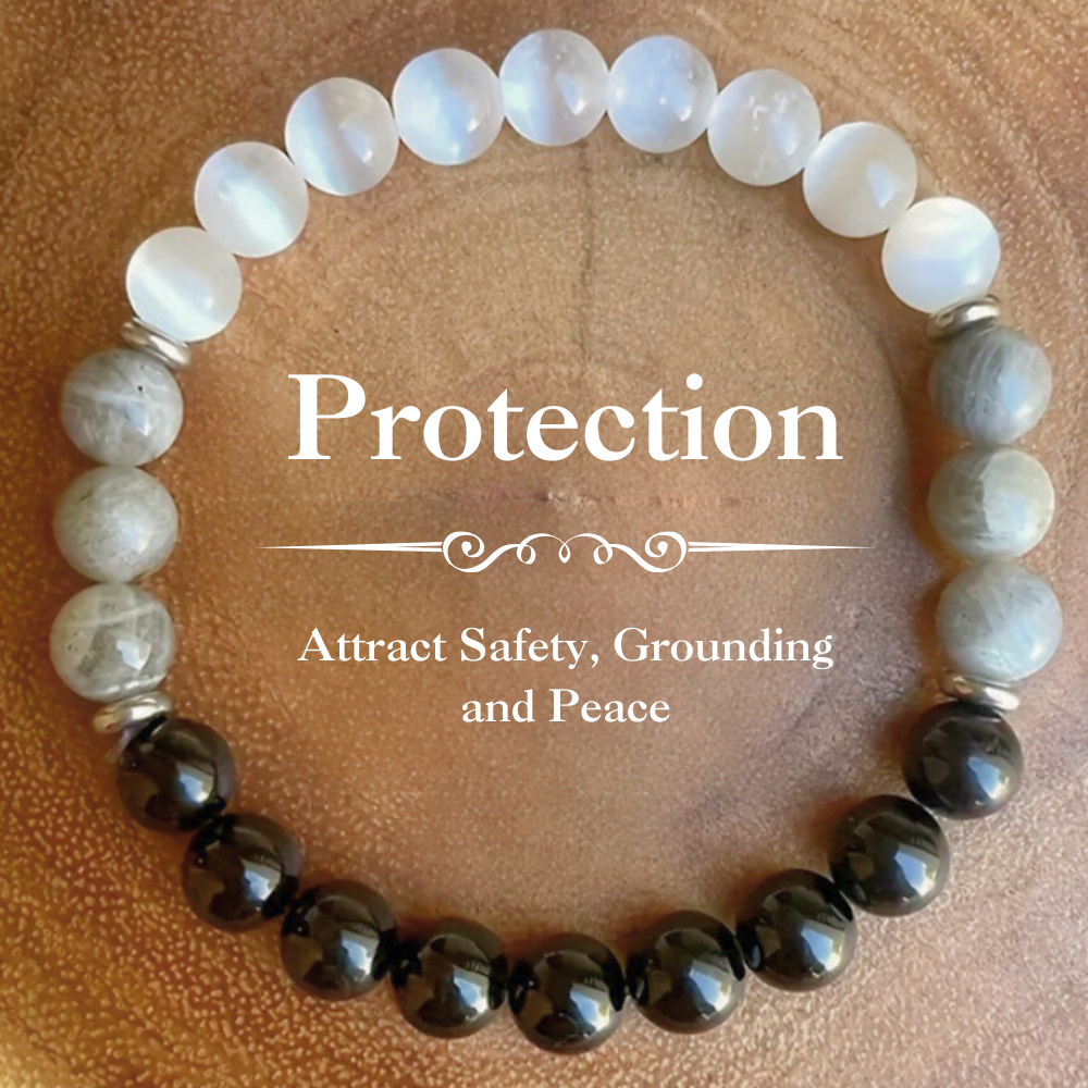 Protection Bracelet – Black Onyx & White Howlite