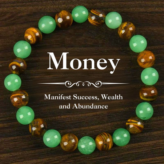 Money Bracelet – Green Aventurine & Tiger Eye