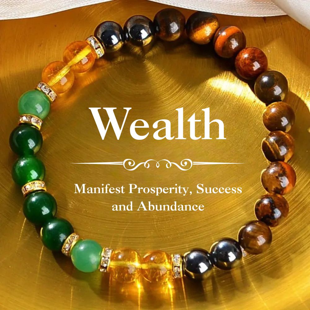 Wealth Bracelet – Tiger Eye, Green Aventurine & Black Onyx
