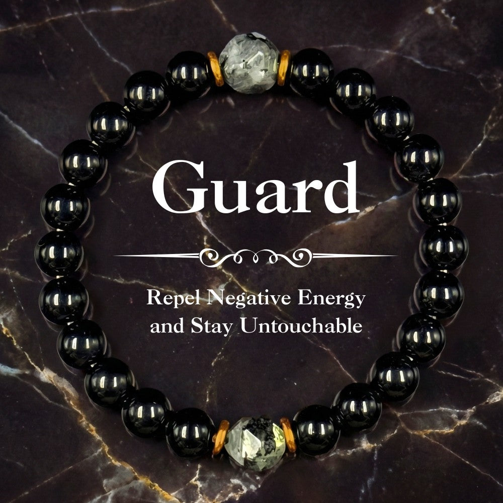 Guard Bracelet – Black Onyx & Black Tourmaline