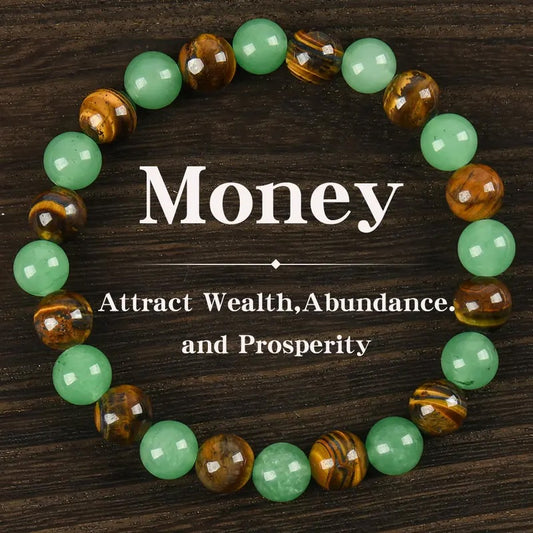 Money Bracelet – Green Aventurine & Tiger Eye