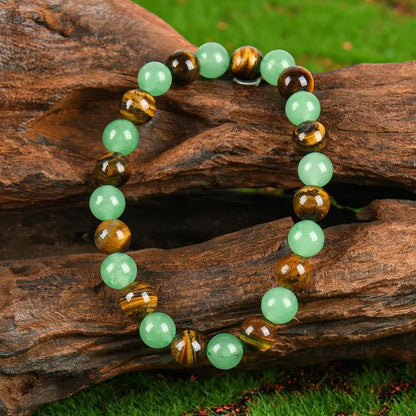 Money Bracelet – Green Aventurine & Tiger Eye