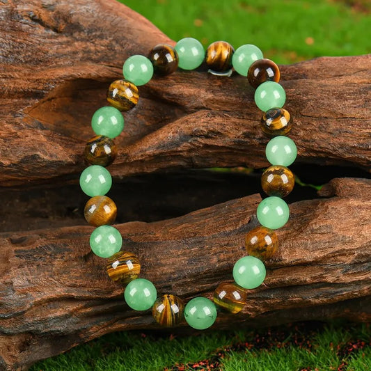 Money Bracelet – Green Aventurine & Tiger Eye