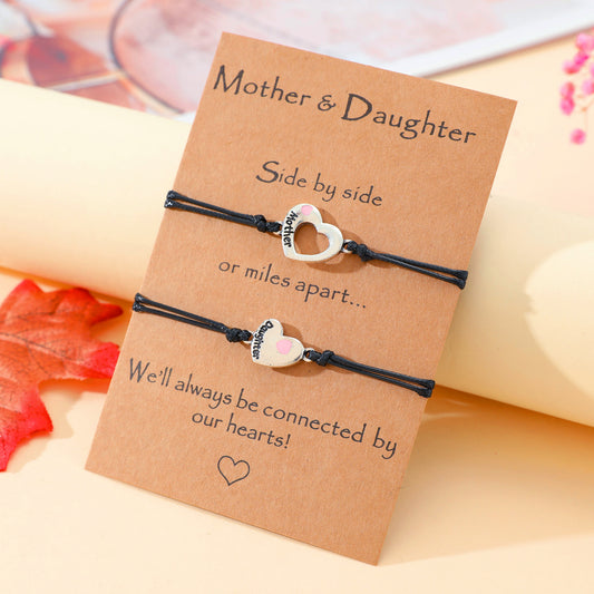 Mother & Daughter – Forever in My Heart Bracelet Set