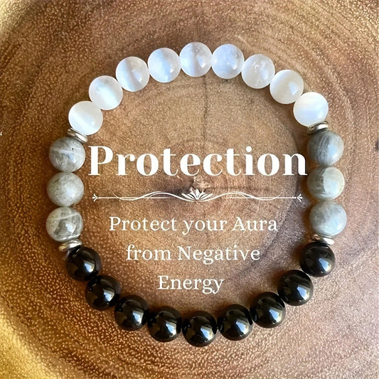 Protection Bracelet – Black Onyx & White Howlite
